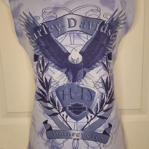 Ladies Harley tshirt, Granite Mountain, XL, BLUE